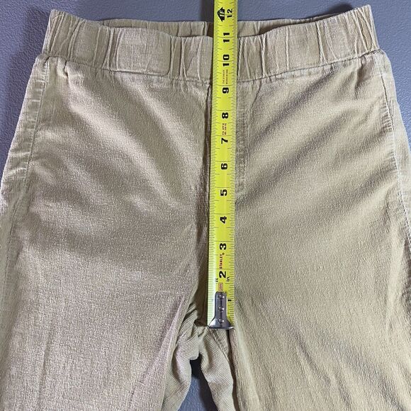 LAVENDER J Pants Micro Corduroy Flare Raw Hem Stretch Boho Hippie Womens S Beige - Picture 6 of 9